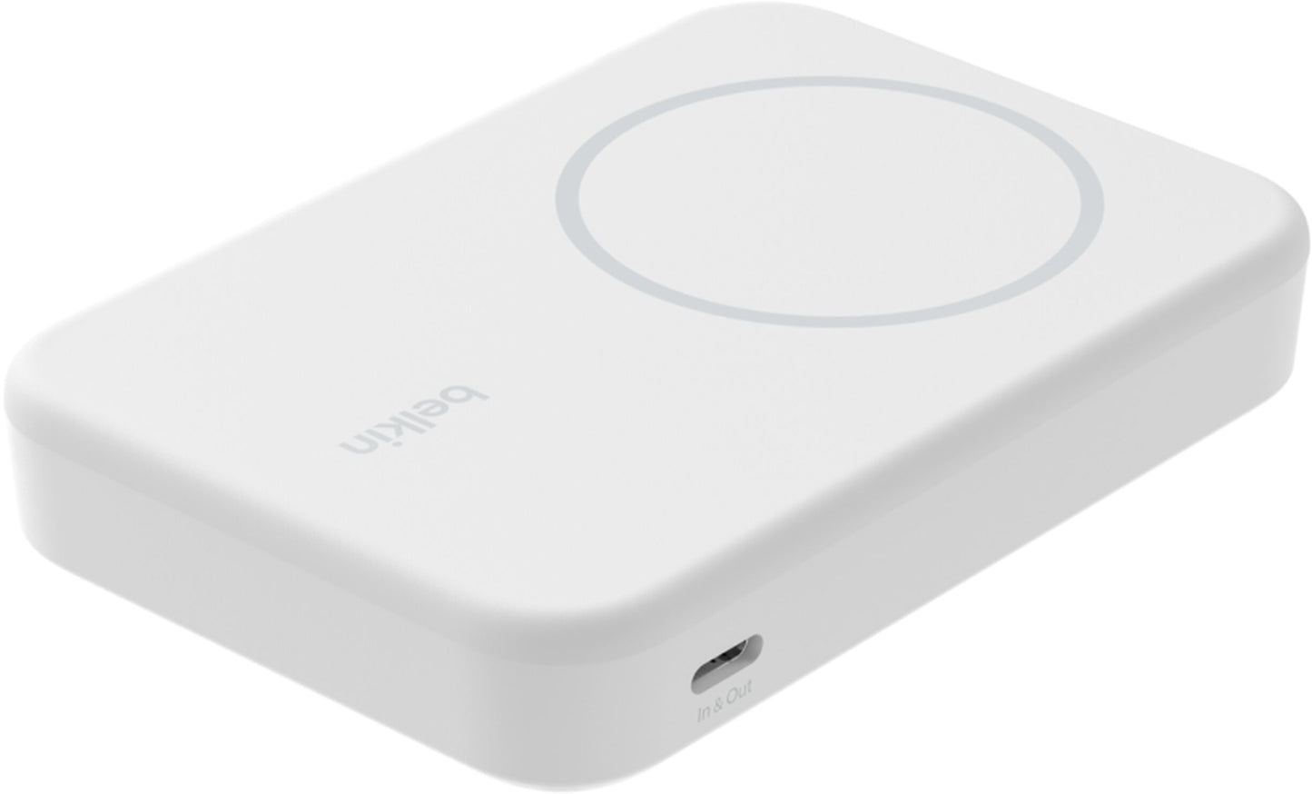 Bežična eksterna baterija Belkin BoostCharge Pro sa postoljem, 8000mAh, 15W, FQI, 1 x QI - 1 x USB-C, Bela BPD007btWH