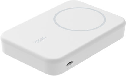 Bežična eksterna baterija Belkin BoostCharge Pro sa postoljem, 8000mAh, 15W, FQI, 1 x QI - 1 x USB-C, Bela BPD007btWH