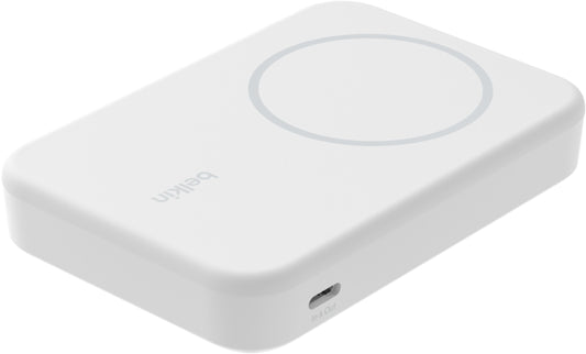 Bežična eksterna baterija Belkin BoostCharge Pro sa postoljem, 8000mAh, 15W, FQI, 1 x QI - 1 x USB-C, Bela BPD007btWH