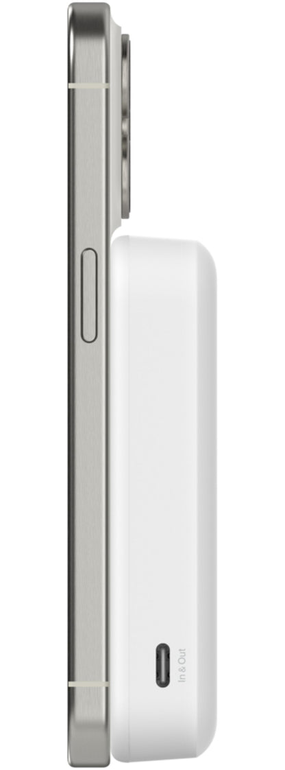 Bežična Eksterna Baterija Belkin BoostCharge Pro sa Postoljem, 10000mAh, 15W, FQI, 1 x QI - 1 x USB-C, Bela BPD008btWH