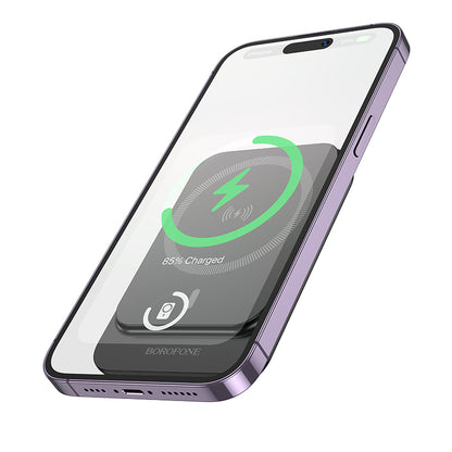 Spoljna baterija Wireless Borofone BJ63 Nimble, 5000mAh, 20W, PD + FQI, 1 x QI - 1 x USB-C, Crna