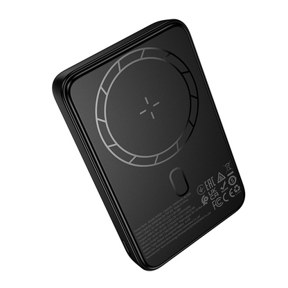 Spoljna bežična baterija Borofone BJ82A Dawn, 10000mAh, 22.5W, QC + PD + FQI, 1 x QI - 1 x USB-A - 1 x USB-C, Crna
