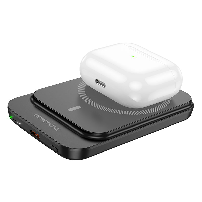 Spoljna baterija Wireless Borofone BJ63 Nimble, 5000mAh, 20W, PD + FQI, 1 x QI - 1 x USB-C, Crna