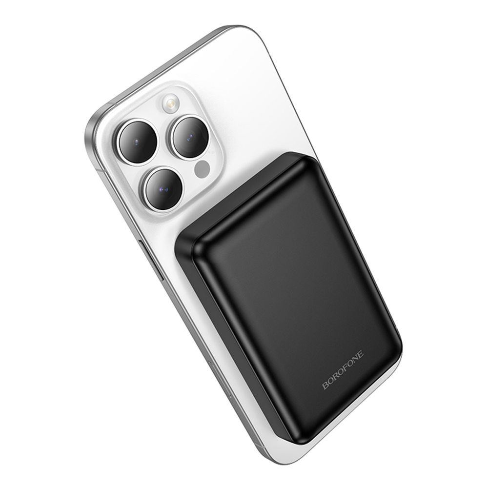 Spoljna bežična baterija Borofone BJ82 Dawn, 5000mAh, 10W, 1 x QI - 1 x USB-A, Crna