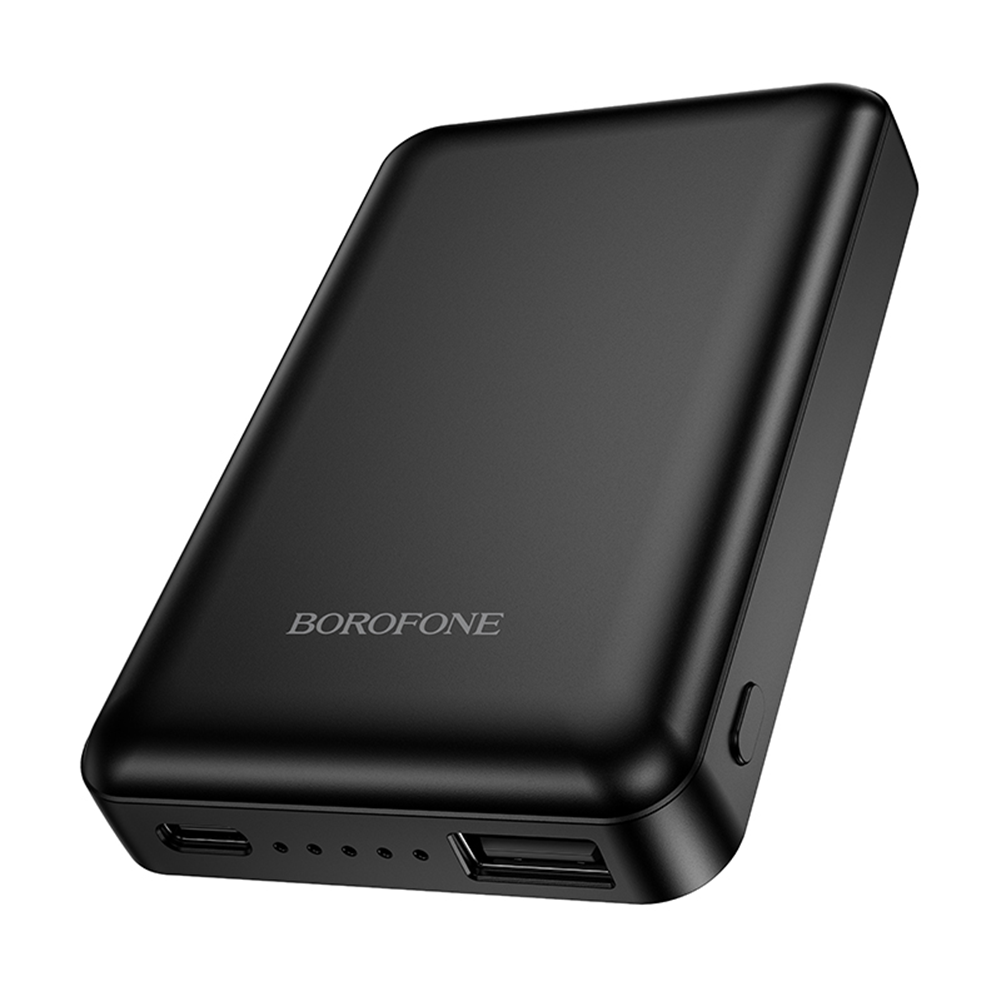 Spoljna bežična baterija Borofone BJ82 Dawn, 5000mAh, 10W, 1 x QI - 1 x USB-A, Crna