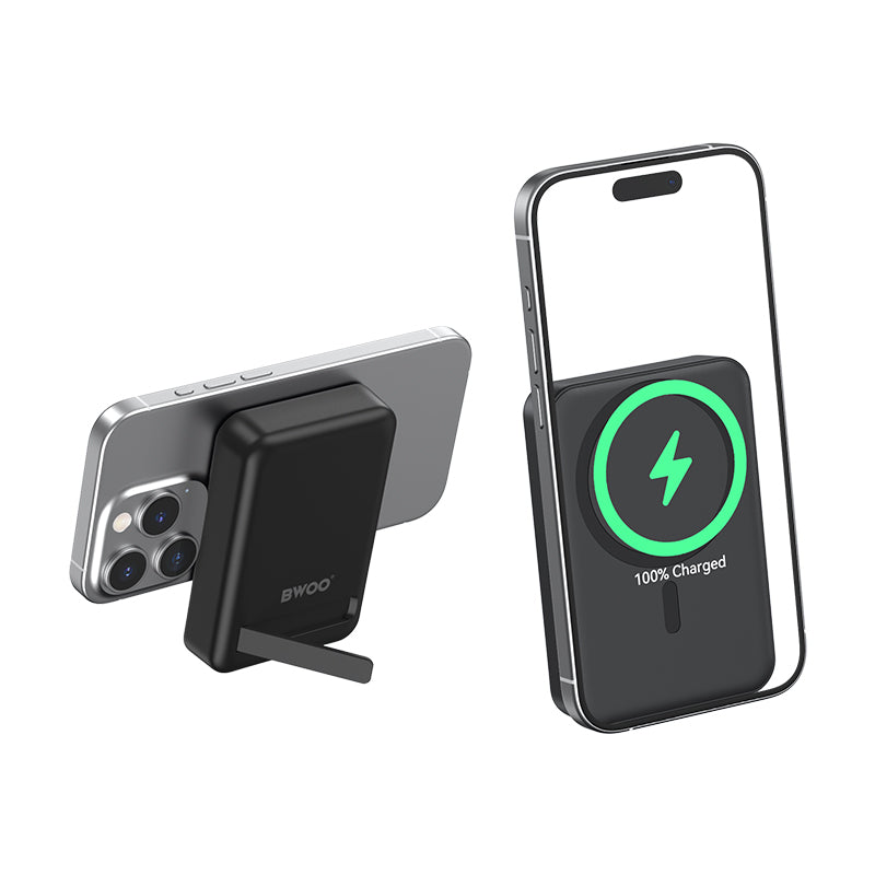 Eksterna baterija Wireless BWOO BO-P59, 10000mAh, 20W, PD + FQI, 1 x QI - 1 x USB-C, Crna