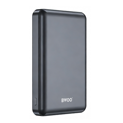Bežična Eksterna Baterija BWOO BO-P82, 10000mAh, 22.5W, PD + FQI, 1 x QI - 1 x USB-C, Siva