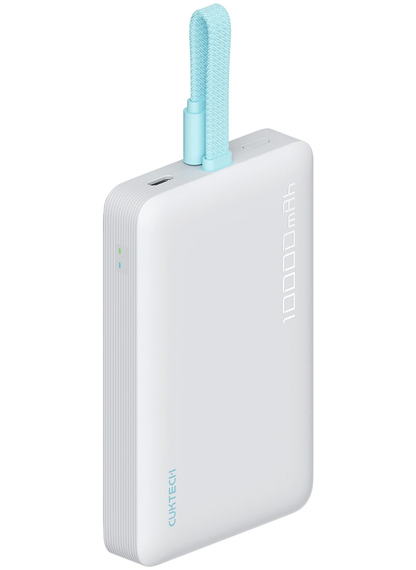 Bežična Eksterna Baterija Cuktech CP132ML, 10000mAh, 22.5W, PD + QI, 2 x USB-C, Bela