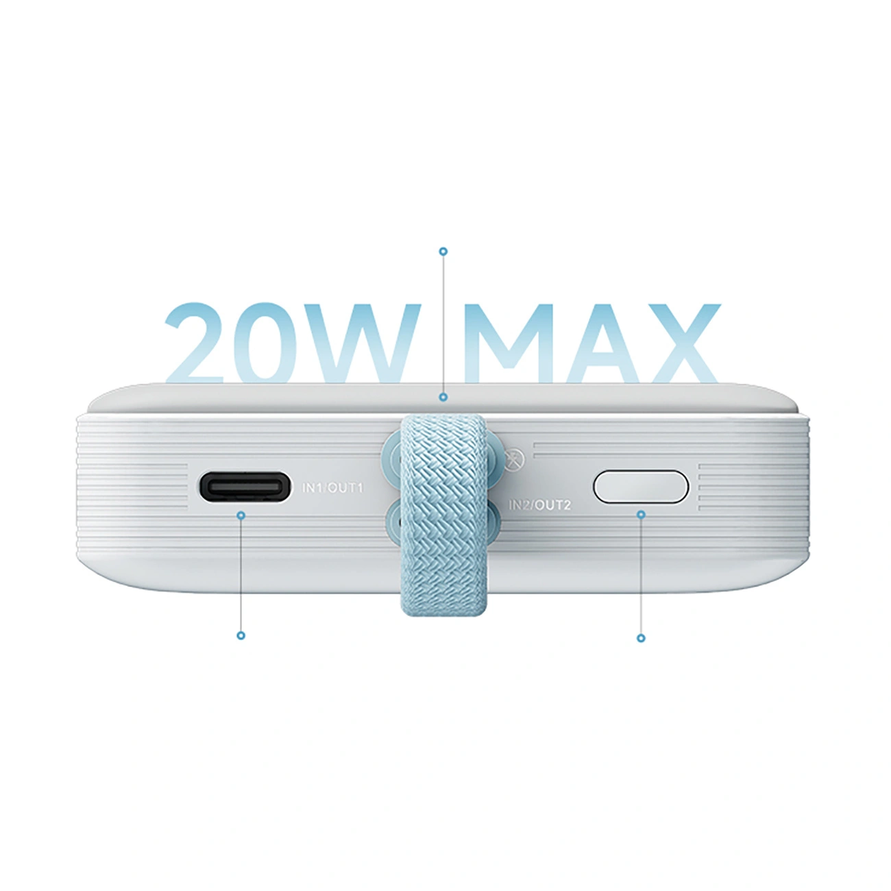 Bežična Eksterna Baterija Cuktech CP132ML, 10000mAh, 22.5W, PD + QI, 2 x USB-C, Bela