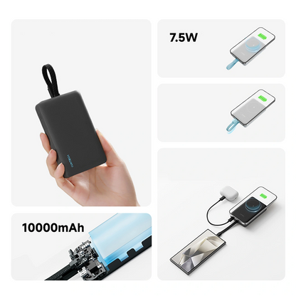 Bežična Eksterna Baterija Cuktech CP132ML, 10000mAh, 22.5W, PD + QI, 2 x USB-C, Bela