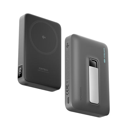 Bežična Eksterna Baterija Cuktech WPB100, 10000mAh, 30W, PD + FQI, 1 x QI - 1 x USB-C, Siva CUWPB100GLBK