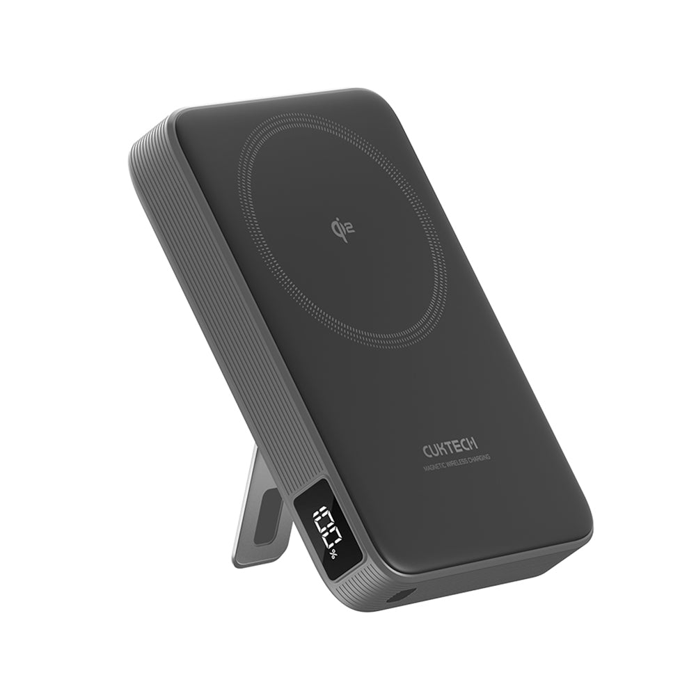 Bežična Eksterna Baterija Cuktech WPB100, 10000mAh, 30W, PD + FQI, 1 x QI - 1 x USB-C, Siva CUWPB100GLBK