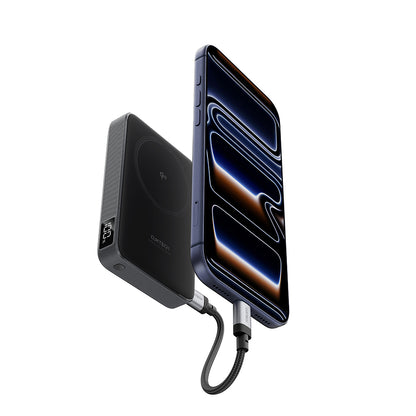 Bežična Eksterna Baterija Cuktech WPB100, 10000mAh, 30W, PD + FQI, 1 x QI - 1 x USB-C, Siva CUWPB100GLBK