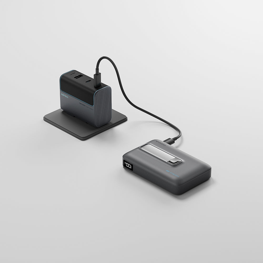 Bežična Eksterna Baterija Cuktech WPB100, 10000mAh, 30W, PD + FQI, 1 x QI - 1 x USB-C, Siva CUWPB100GLBK