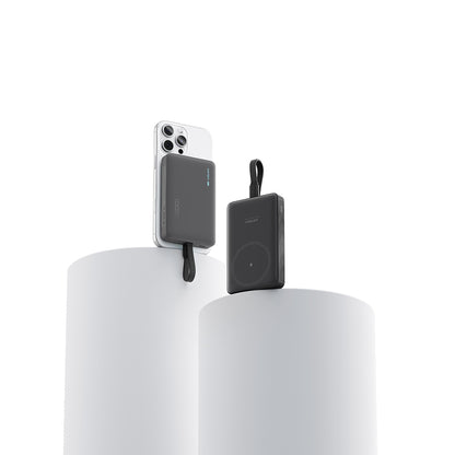 Bežična eksterna baterija Cuktech WPB100L, 10000mAh, 22.5W, PD + FQI, 1 x QI - 2 x USB-C, Crna CKWPB100LGLBK