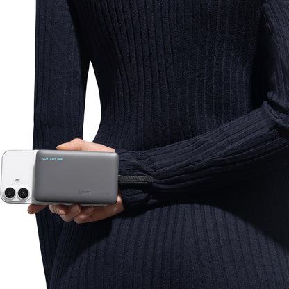 Bežična eksterna baterija Cuktech WPB100L, 10000mAh, 22.5W, PD + FQI, 1 x QI - 2 x USB-C, Crna CKWPB100LGLBK