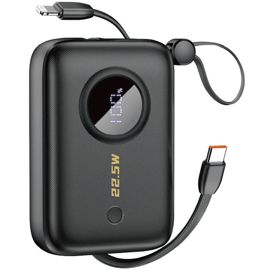 Eksterna baterija Dudao K14, 10000mAh, 22.5W, QC + PD, 1 x Lightning - 1 x USB-A - 2 x USB-C, Crna