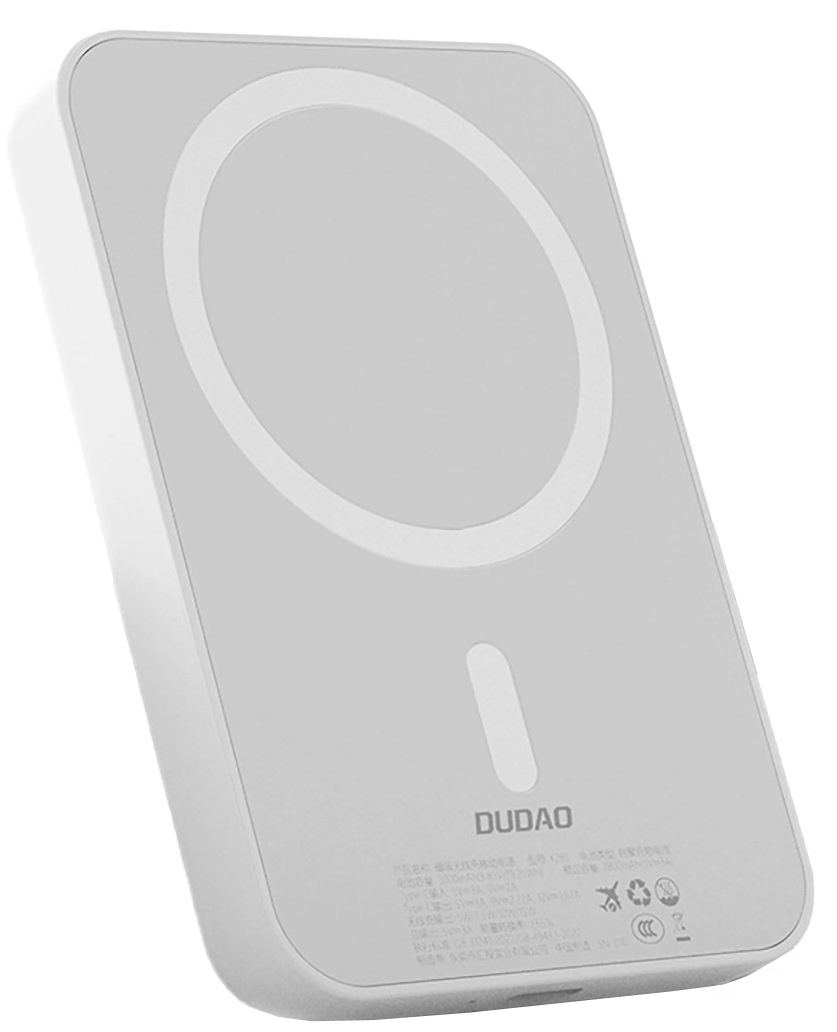 Spoljna baterija Wireless Dudao K26s, 5000mAh, 20W, PD + FQI, 1 x QI - 1 x USB-C, Bela