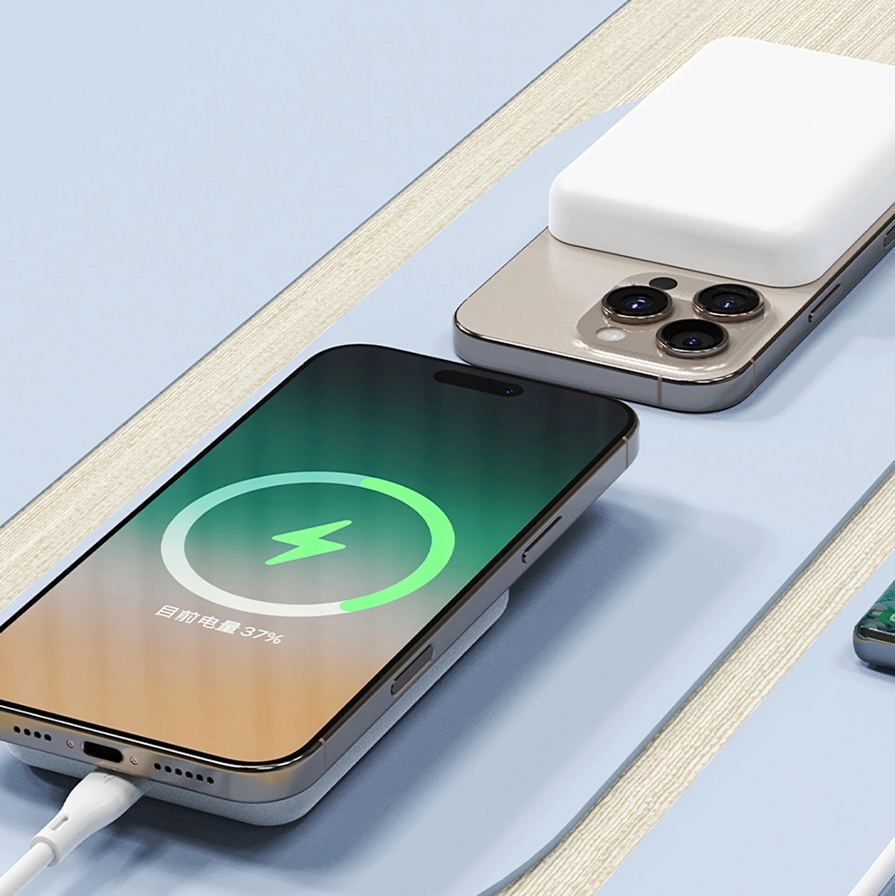 Spoljna baterija Wireless Dudao K26s, 5000mAh, 20W, PD + FQI, 1 x QI - 1 x USB-C, Bela