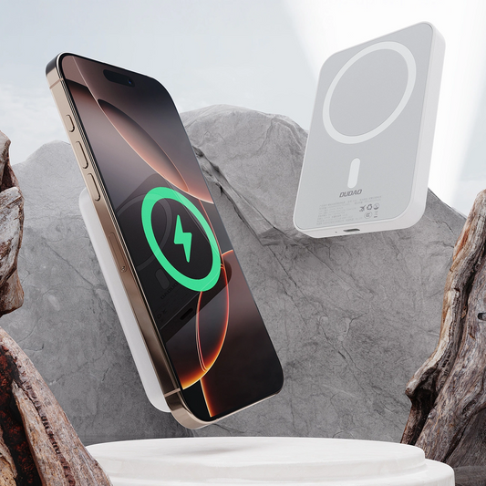 Spoljna baterija Wireless Dudao K26, 10000mAh, 20W, PD + FQI, 1 x QI - 1 x USB-C, Bela