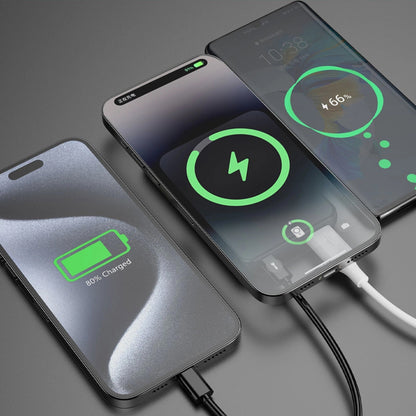 Spoljna bežična baterija Dudao K14S+, 10000mAh, 22.5W, QC + PD + FQI, 1 x QI - 1 x USB-A - 1 x USB-C, Crna