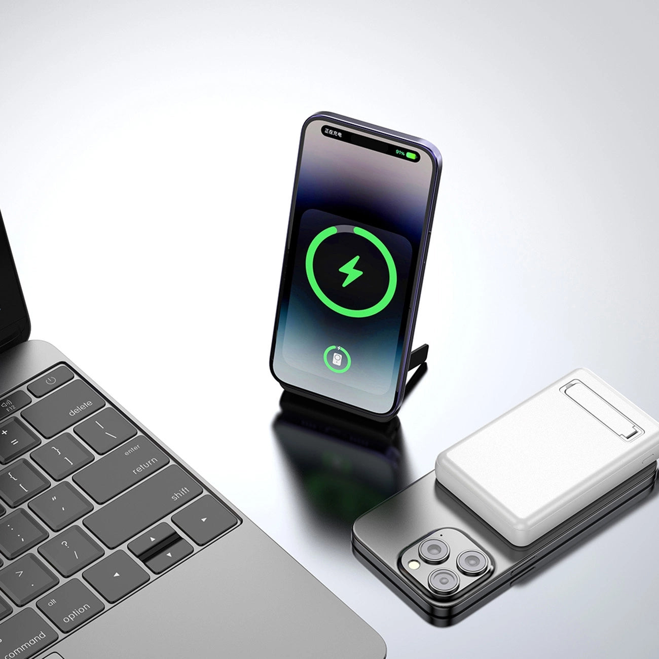 Spoljna bežična baterija Dudao K14S+, 10000mAh, 22.5W, QC + PD + FQI, 1 x QI - 1 x USB-A - 1 x USB-C, Bela