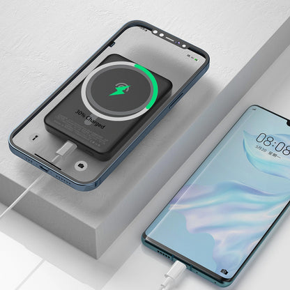 Eksterna bežična baterija Dudao K14S, 5000mAh, 10W, PD + QI, 1 x QI - 1 x USB-C, Crna