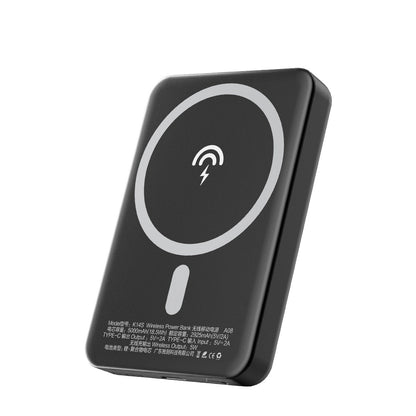 Eksterna bežična baterija Dudao K14S, 5000mAh, 10W, PD + QI, 1 x QI - 1 x USB-C, Crna