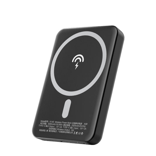 Eksterna bežična baterija Dudao K14S, 5000mAh, 10W, PD + QI, 1 x QI - 1 x USB-C, Crna