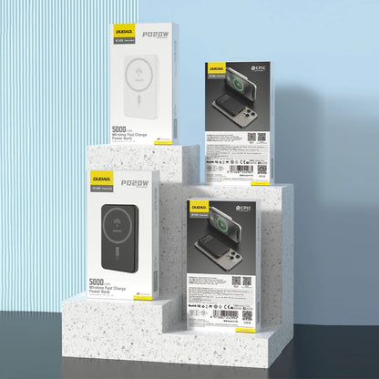 Bežična Eksterna Baterija Dudao K14S, 5000mAh, 20W, QC + PD + FQI, 1 x QI - 1 x USB-A - 1 x USB-C, Bela