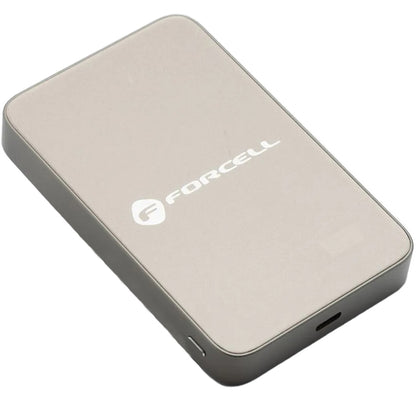 Spoljna baterija Wireless Forcell F5K8, 5000mAh, 15W, PD + FQI, 1 x QI - 1 x USB-C, Zlatna