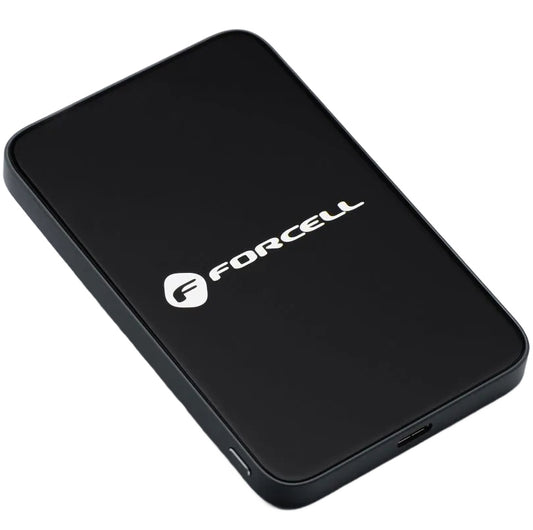 Spoljna bežična baterija Forcell F5K8, 5000mAh, 15W, PD + FQI, 1 x QI - 1 x USB-C, Crna