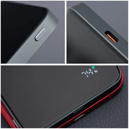 Spoljna bežična baterija Forcell F5K8, 5000mAh, 15W, PD + FQI, 1 x QI - 1 x USB-C, Crna