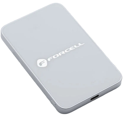 Spoljna baterija Wireless Forcell F5K8, 5000mAh, 15W, PD + FQI, 1 x QI - 1 x USB-C, Bela