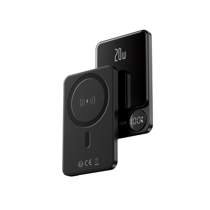 Spoljna bežična baterija Forever MATB-200, 5000mAh, 20W, PD + FQI, 1 x QI - 1 x USB-C, Crna