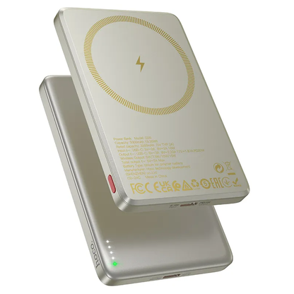 Bežična Eksterna Baterija HOCO Q26, 5000mAh, 20W, PD + FQI, 1 x QI - 1 x USB-C, Narandžasta