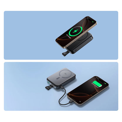 Spoljna bežična baterija Joyroom JR-PBM11, 10000mAh, 22.5W, QC + PD + FQI, 1 x QI - 1 x USB-A - 1 x USB-C, Crna
