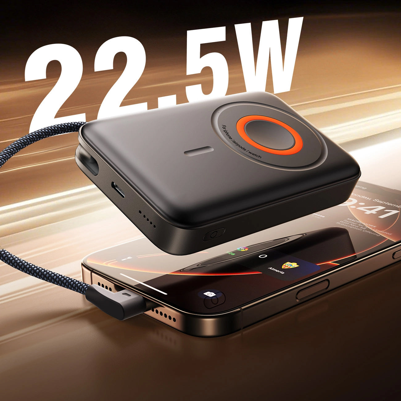 Spoljna bežična baterija Joyroom JR-PBM02, 10000mAh, 22.5W, PD + FQI, 1 x QI - 2 x USB-C, Crna