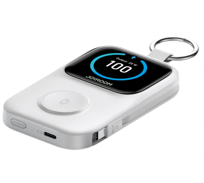 Bežična eksterna baterija Joyroom JR-W19, 5000mAh, 20W, QC + PD, 1 x Lightning - 1 x QI - 2 x USB-C, Bela
