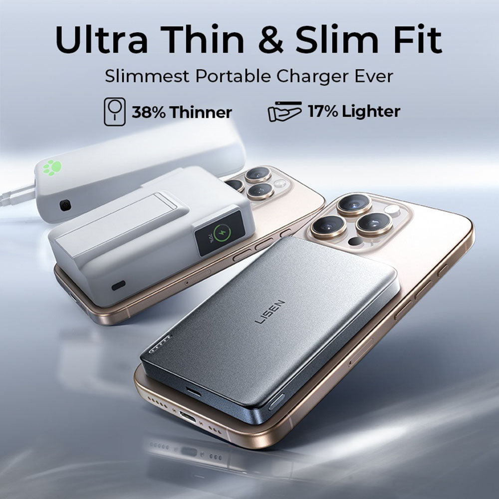 Bežična Eksterna Baterija Lisen L601 Pro, 10000mAh, 27W, PD + FQI, 1 x QI - 1 x USB-C, Siva YL0325100009