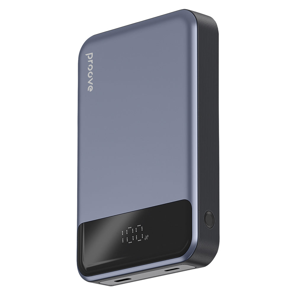 Spoljna bežična baterija Proove Hoodman, 10000mAh, 20W, PD + FQI, 1 x QI - 1 x USB-C, Siva PBH120010003