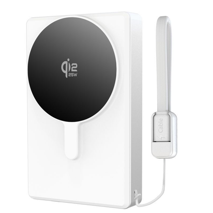 Bežična eksterna baterija Tech-Protect PB40 LifeMag, 10000mAh, 25W, PD + FQI, 1 x QI - 1 x USB-C, Srebrna