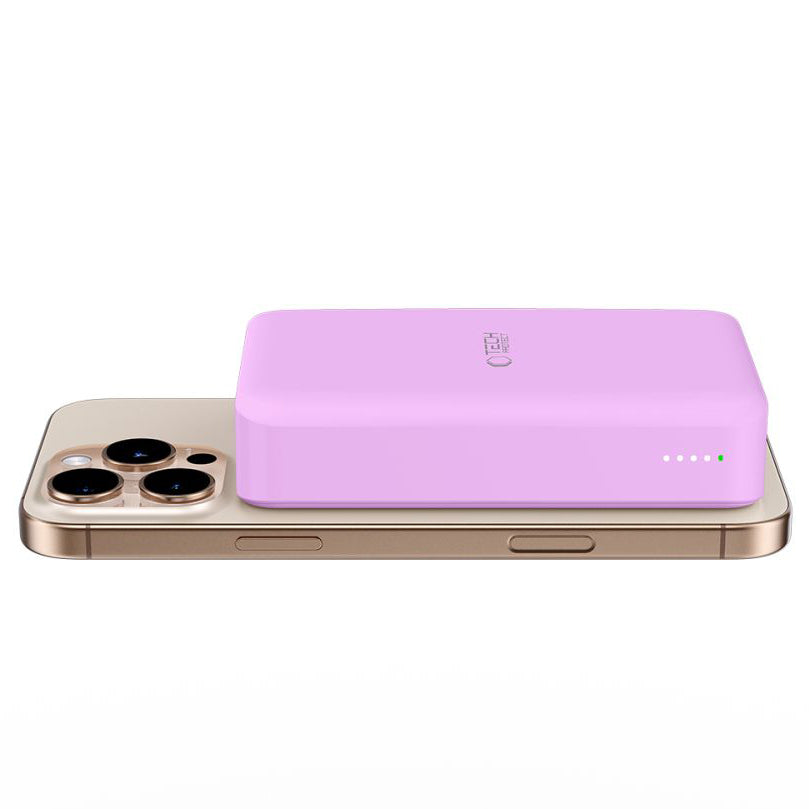 Eksterna baterija Wireless Tech-Protect PB12 LifeMag, 20000mAh, 20W, QC + PD + FQI, 1 x QI - 1 x USB-A - 1 x USB-C, Ljubičasta