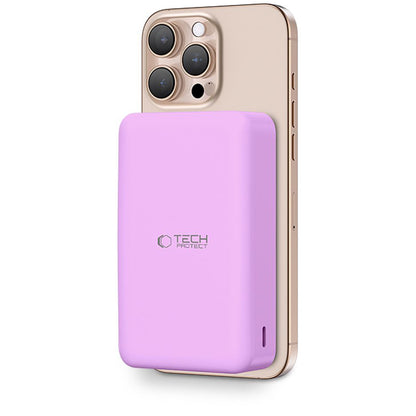 Eksterna baterija Wireless Tech-Protect PB12 LifeMag, 20000mAh, 20W, QC + PD + FQI, 1 x QI - 1 x USB-A - 1 x USB-C, Ljubičasta