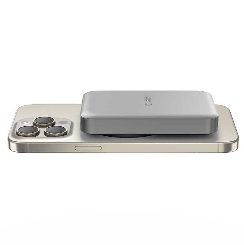 Bežična Eksterna Baterija Tech-Protect PB11 LifeMag, 10000mAh, 15W, PD + FQI, 1 x QI - 1 x USB-C, Siva, Ponovo zapečaćena