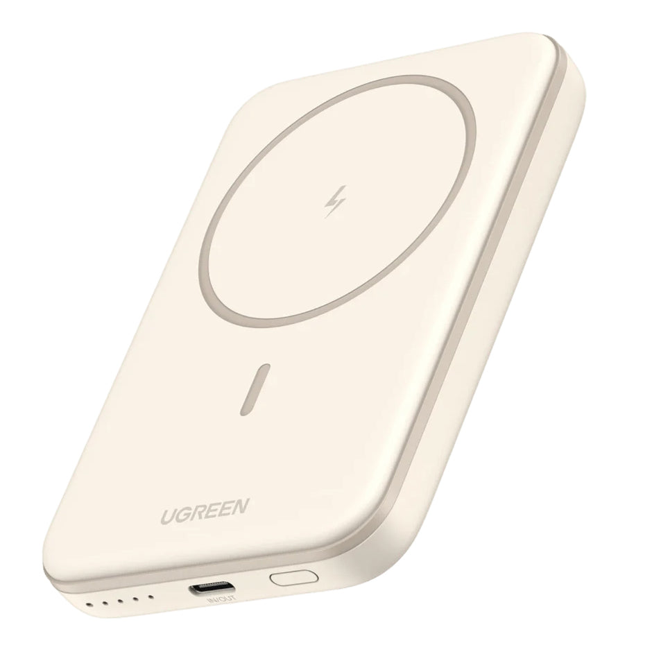 Spoljna Baterija Wireless UGREEN PB560, 5000mAh, 15W, PD + QI, 1 x QI - 1 x USB-C, Bež