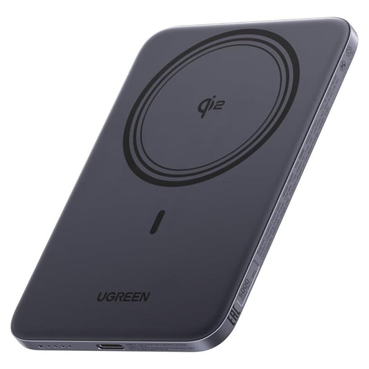 Bežična Eksterna Baterija UGREEN PB580 (75984B), 5000mAh, 20W, PD + FQI, 1 x QI - 1 x USB-C, Siva