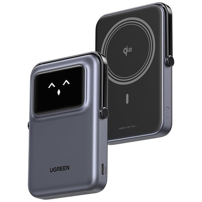 Spoljna Bežična Baterija UGREEN PB764 Uno, 10000mAh, 20W, PD + FQI, 1 x QI - 1 x USB-C, Siva