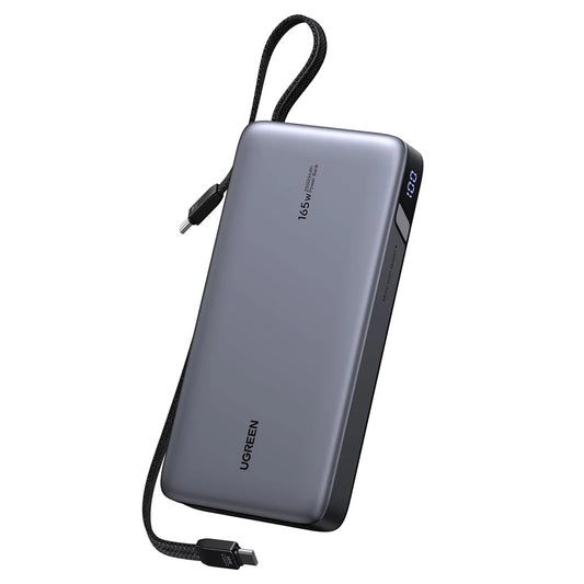 Eksterna baterija UGREEN PB726 (55995B), 25000mAh, 165W, QC + PD, 1 x USB-A - 3 x USB-C, Siva