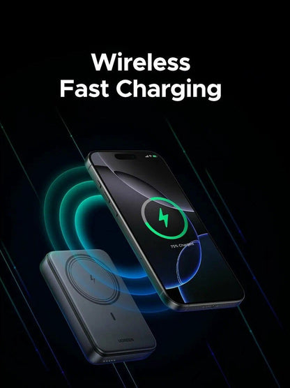 Spoljna bežična baterija UGREEN PB562, 10000mAh, 20W, PD + FQI, 1 x QI - 1 x USB-C, Crna